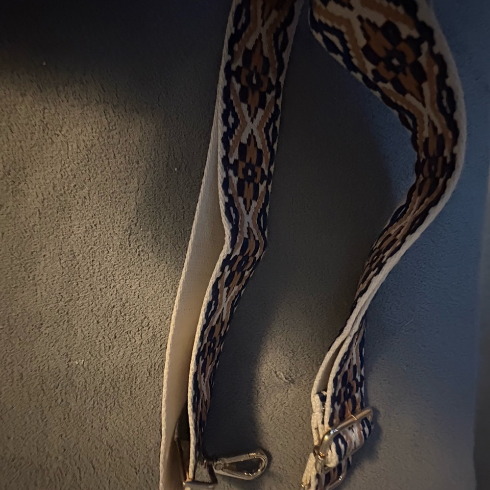 Woven Bag Strap in Blue and Tan